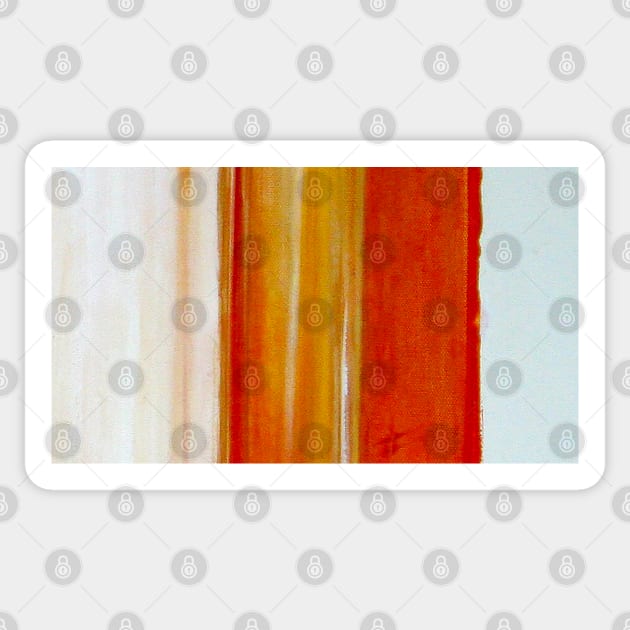 Orange modern abstract painting Sticker by Le Ma9